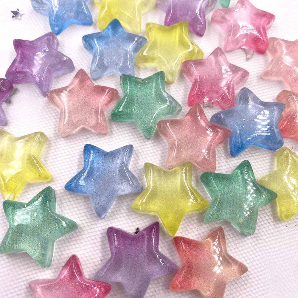 Star Flat Back - Glitter Resin Transparent Candy Colorful Star