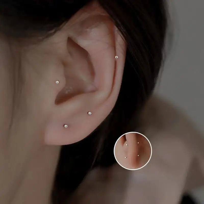 Body Jewelry Implants - 2pcs Ear Piercing Silver Needle Ear
