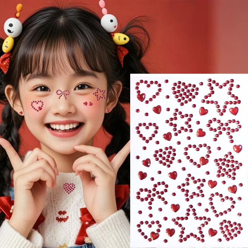 Body Jewelry Art - 1 Sheet Colorful Self Adhesive Face