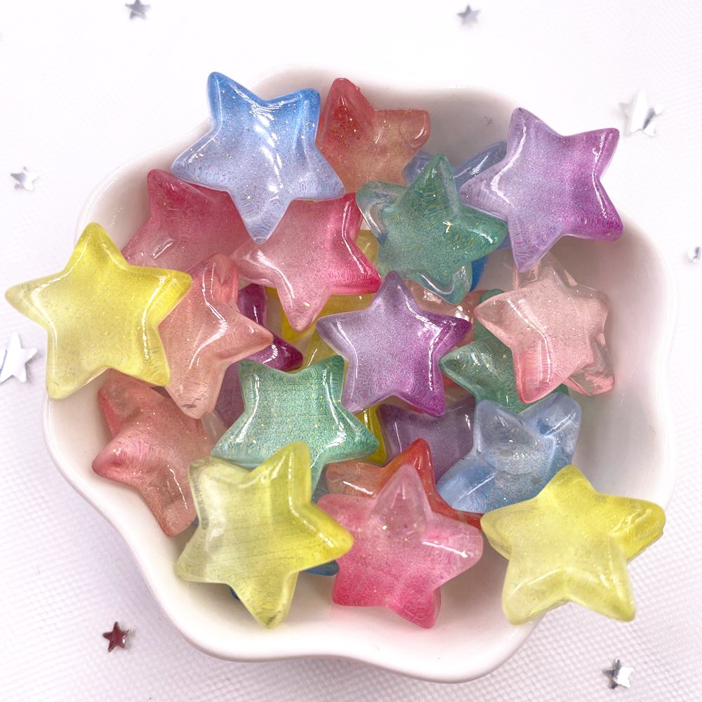 Glitter Resin Transparent Cand - Star Flat Back review and price