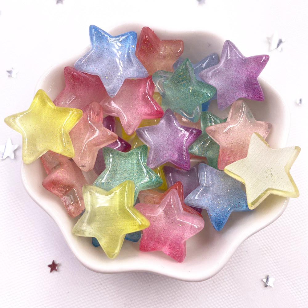 Glitter Resin Transparent Cand - Star Flat Back review and price