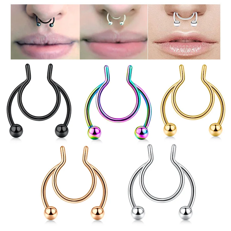 U Shaped Fake Nose Ring Hip Ho - Body Jewelry Nose Ring review and price
