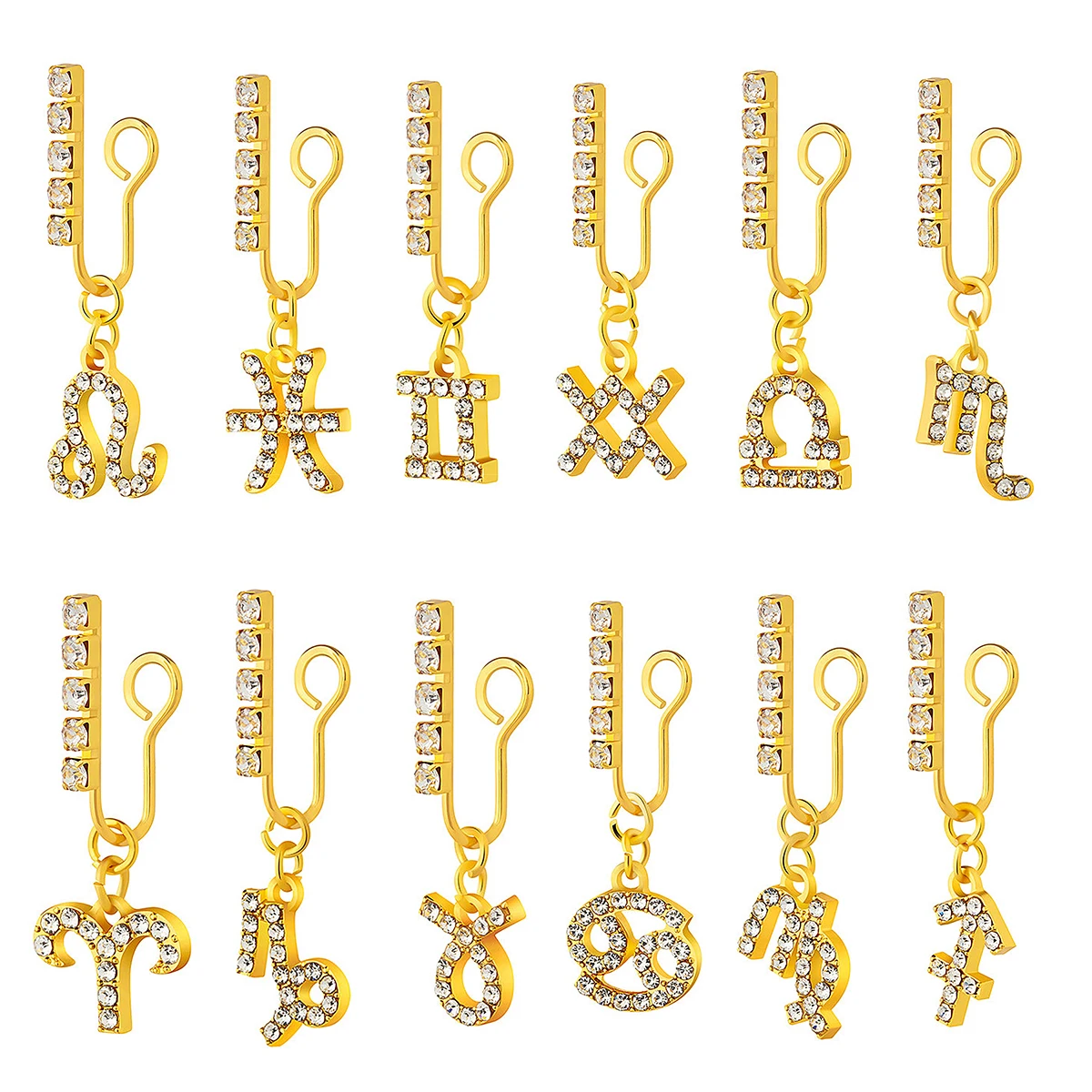 2 Pack Ear Clips Metal Zircon  - Body Jewelry Nose Ring review and price