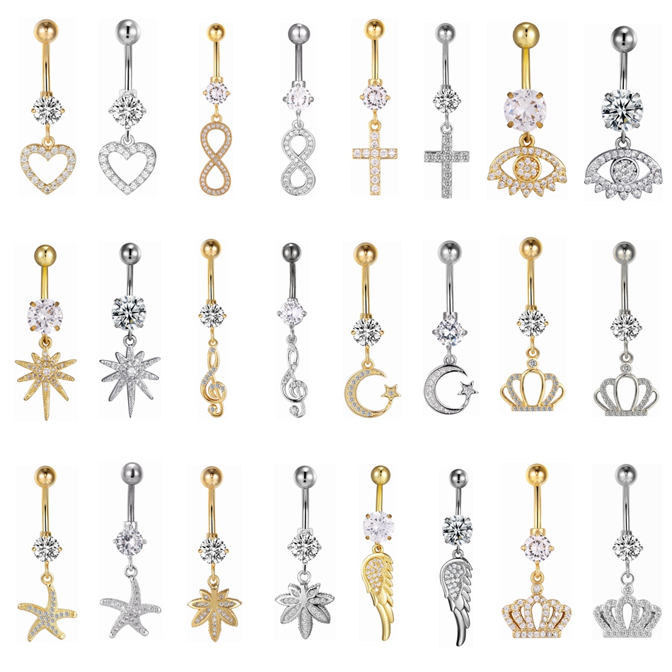 Dangle Belly Button Ring Heart - Belly Bar Titanium review and price