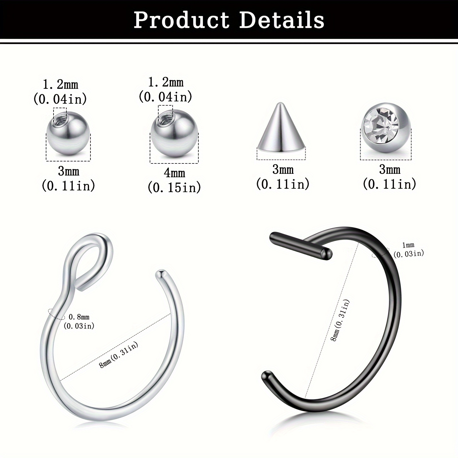 Fake Piercings Fake Lip Ring F - Body Jewelry Nose Ring review and price