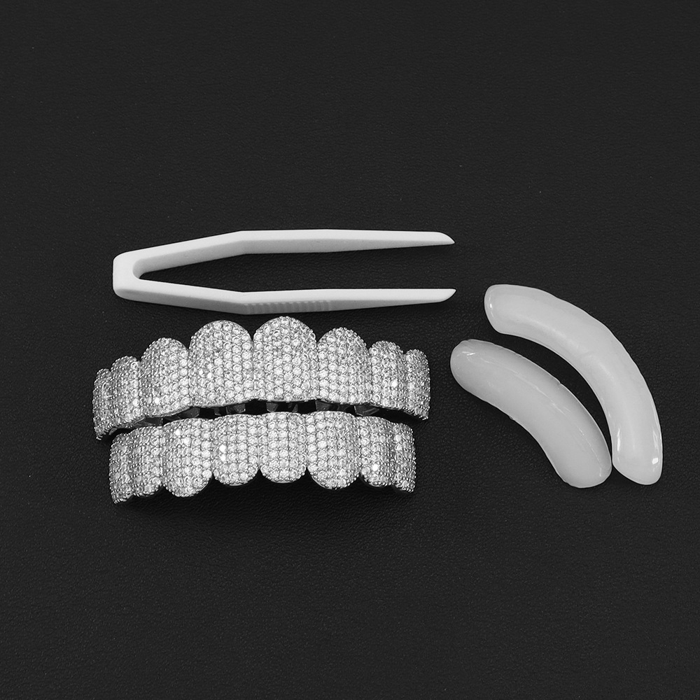 Silver Plated Full Iced Out CZ - Body Jewelry Art review and price