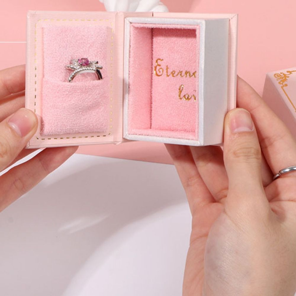 Flip Lid Book Shape Ring Box S - Body Jewelry Display review and price