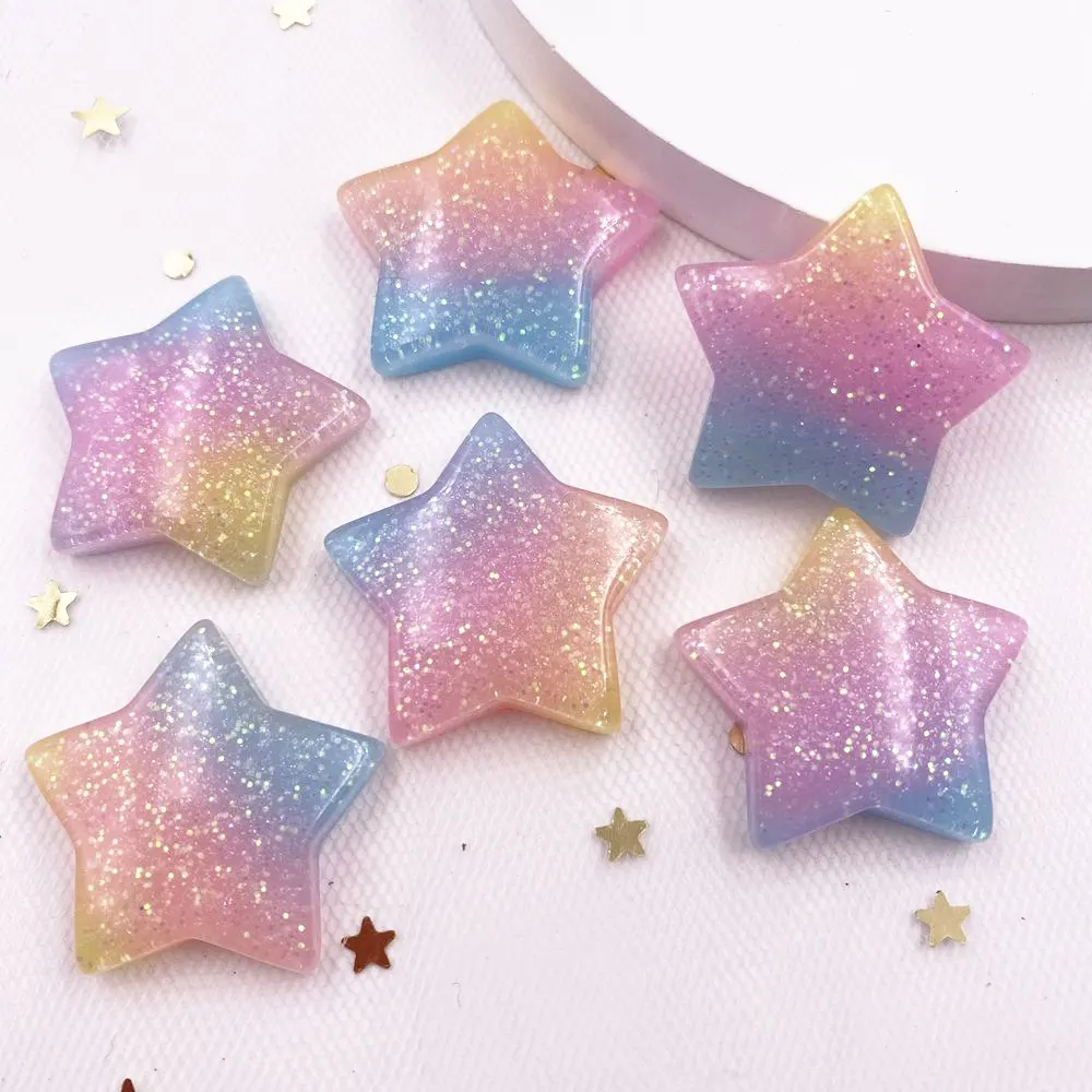10PCS Glitter Kawaii Resin Col - Star Flat Back review and price