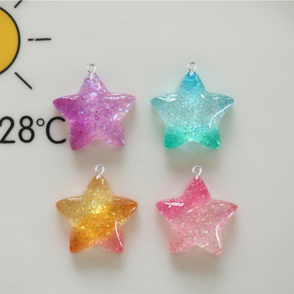 10PCS Gradient Star Series Fla - Star Flat Back review and price