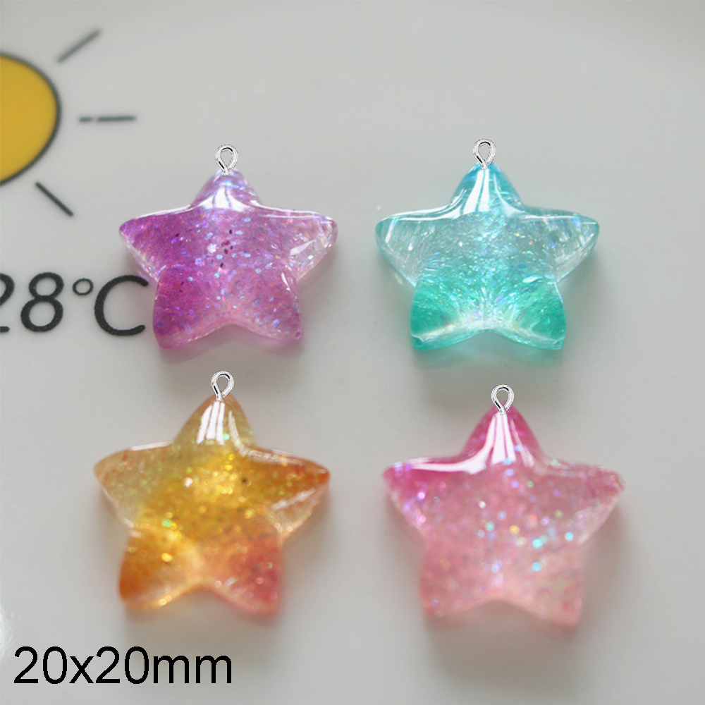 10PCS Gradient Star Series Fla - Star Flat Back review and price