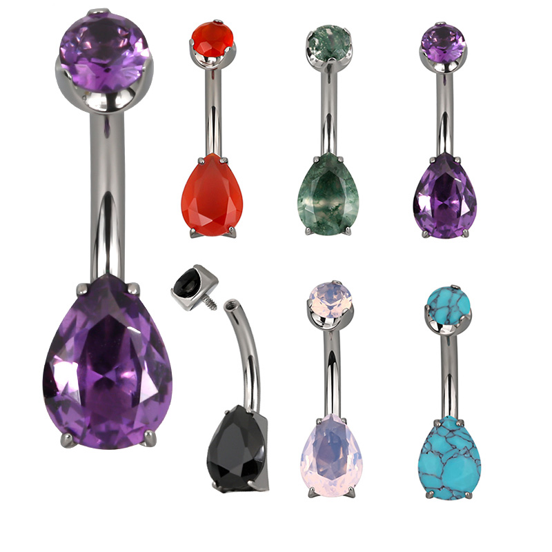 ASTM F136 Titanium PIERC Pear  - Belly Bar Titanium review and price