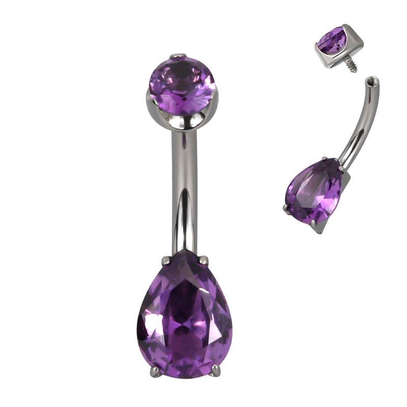 ASTM F136 Titanium PIERC Pear  - Belly Bar Titanium review and price