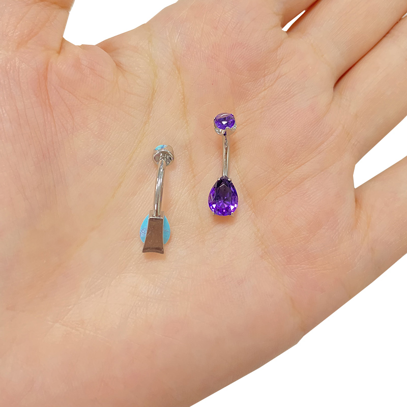 ASTM F136 Titanium PIERC Pear  - Belly Bar Titanium review and price