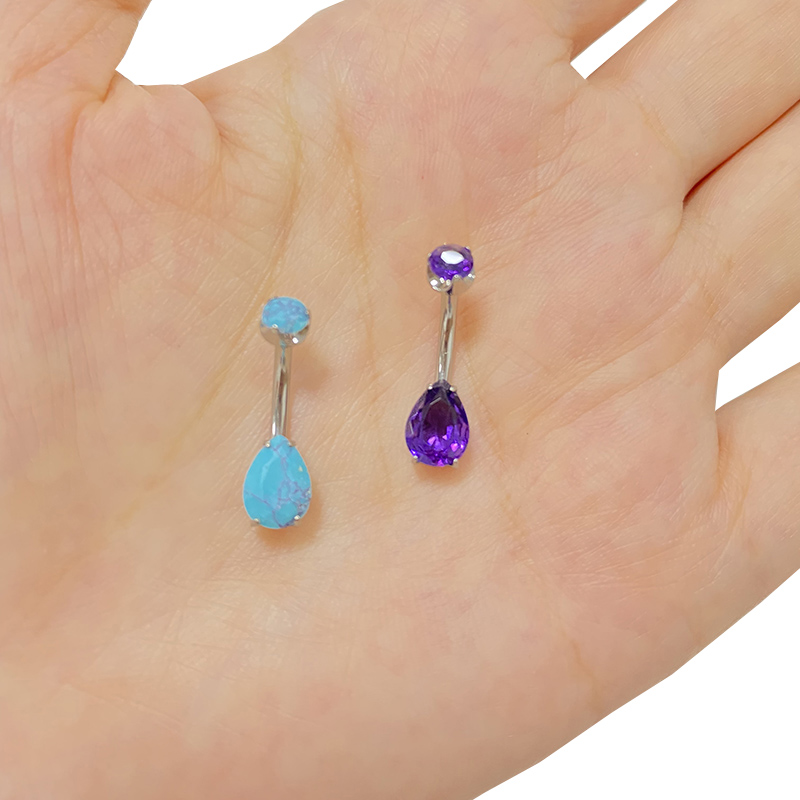 ASTM F136 Titanium PIERC Pear  - Belly Bar Titanium review and price