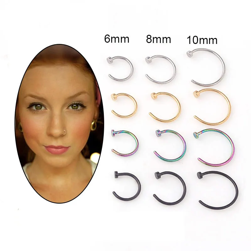 5pcs/lot 20G Nose Ring Hoop, 6 - Body Jewelry Nose Ring review and price