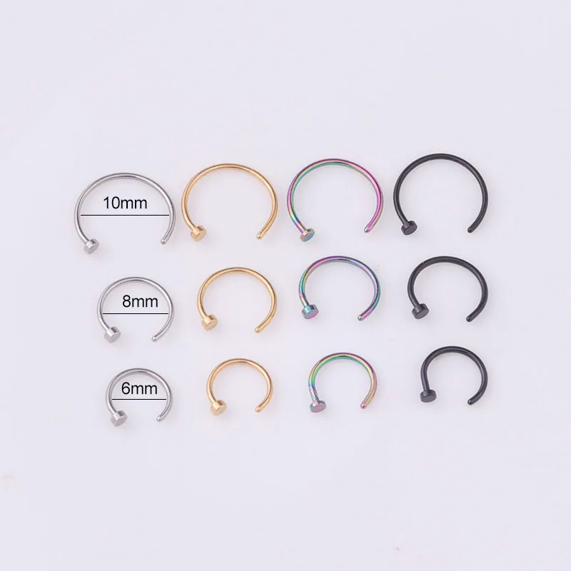 5pcs/lot 20G Nose Ring Hoop, 6 - Body Jewelry Nose Ring review and price