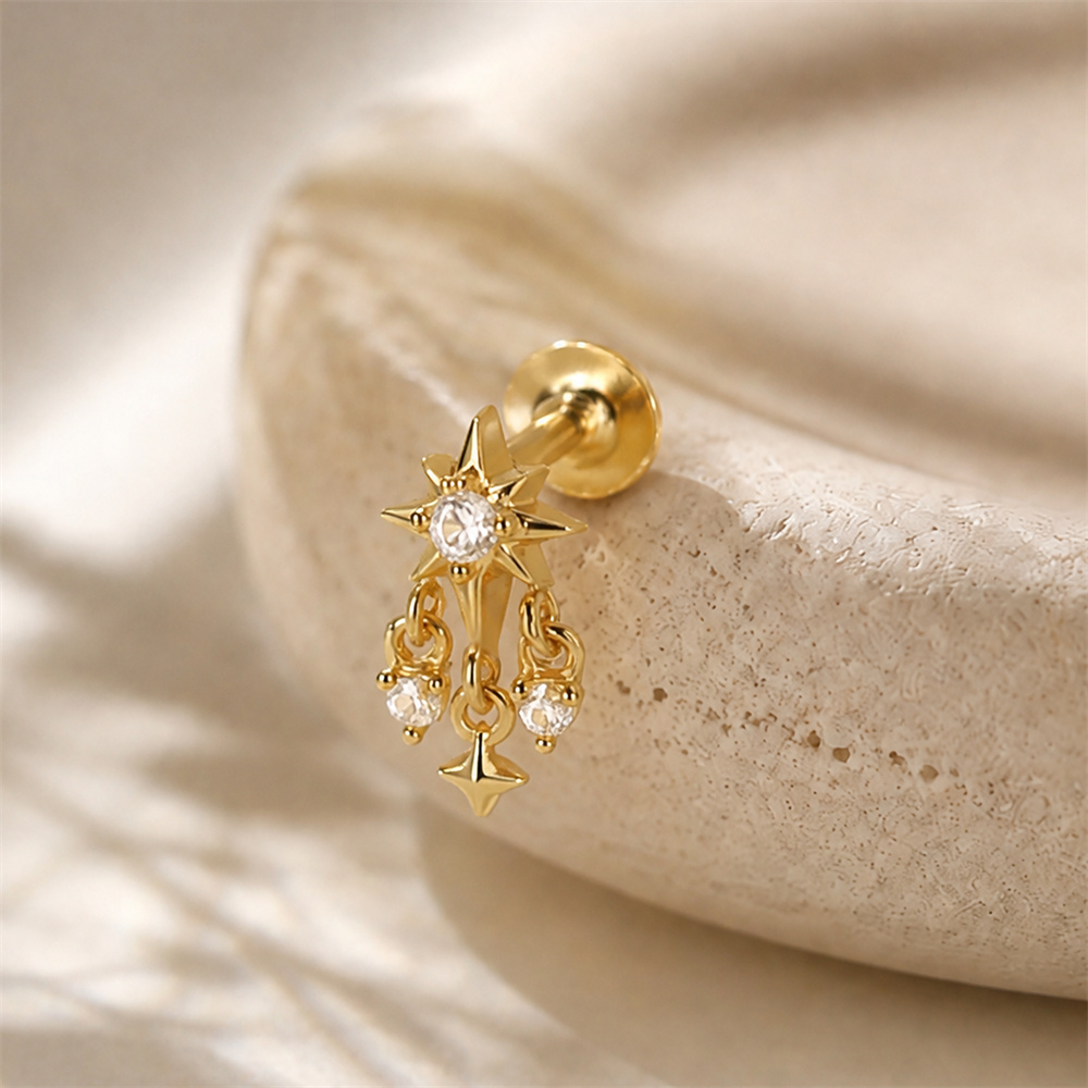 AIDE 925 Sterling Silver Octag - Star Flat Back review and price