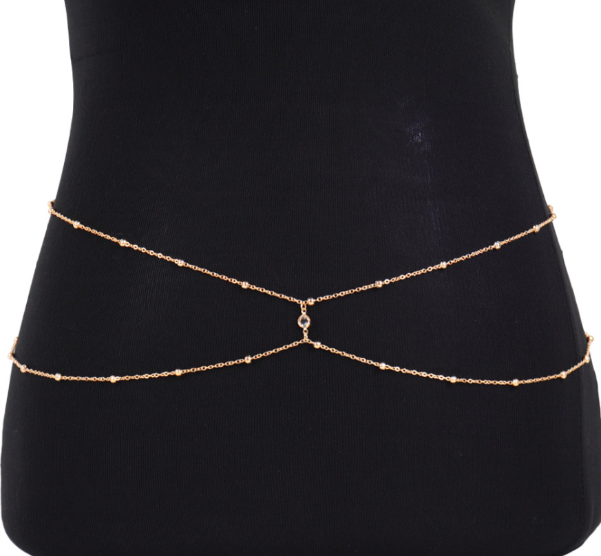 Clear Rhinestone Beaded Belly  - Body Jewelry Art review and price
