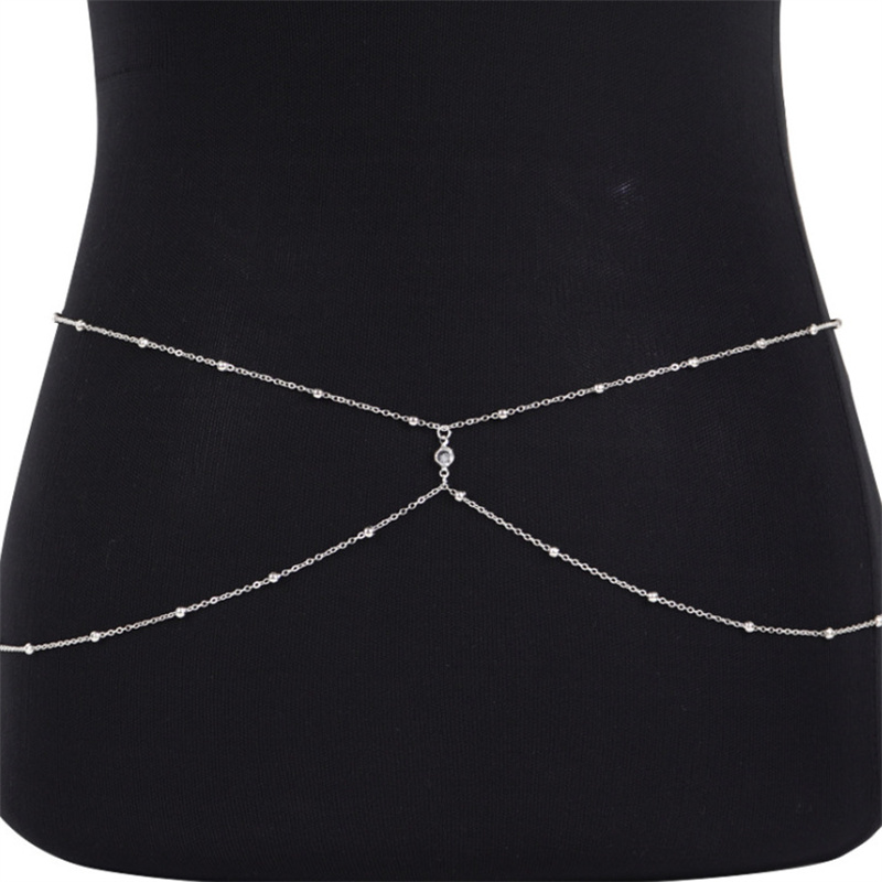 Clear Rhinestone Beaded Belly  - Body Jewelry Art review and price
