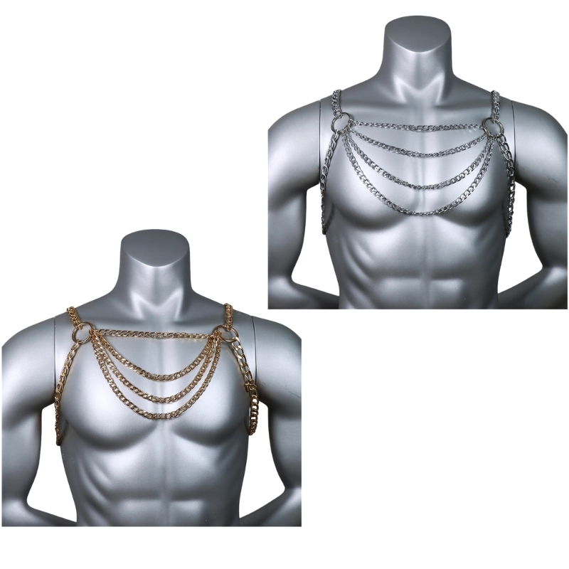 Men's Sexy Metal Body Chest Ch - Body Jewelry Harness review and price