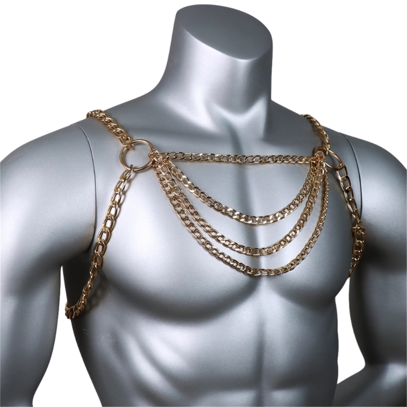 Men's Sexy Metal Body Chest Ch - Body Jewelry Harness review and price