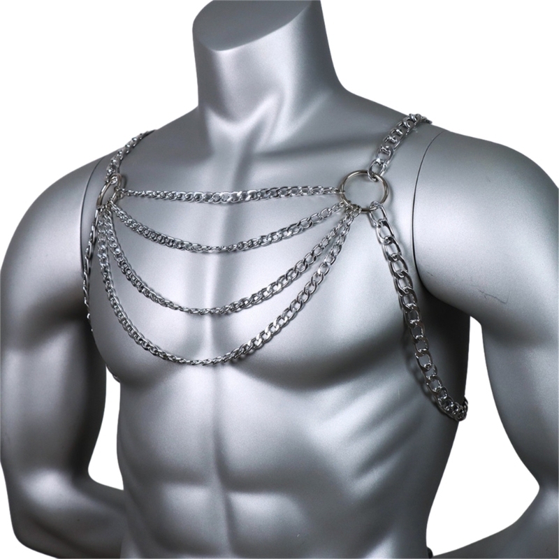 Men's Sexy Metal Body Chest Ch - Body Jewelry Harness review and price