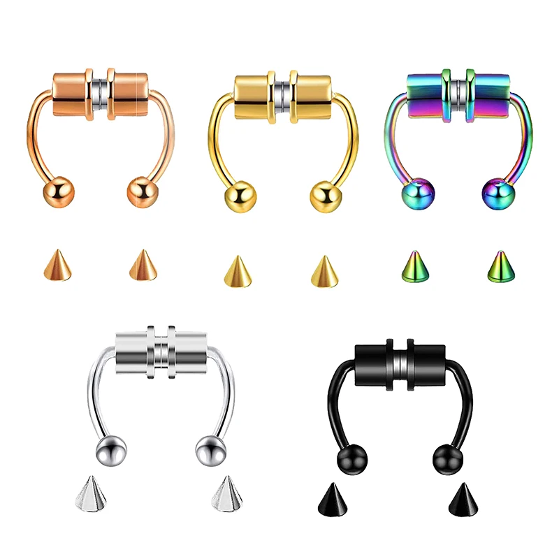 Fake Piercing Nose Ring Hoop S - Body Jewelry Nose Ring review and price