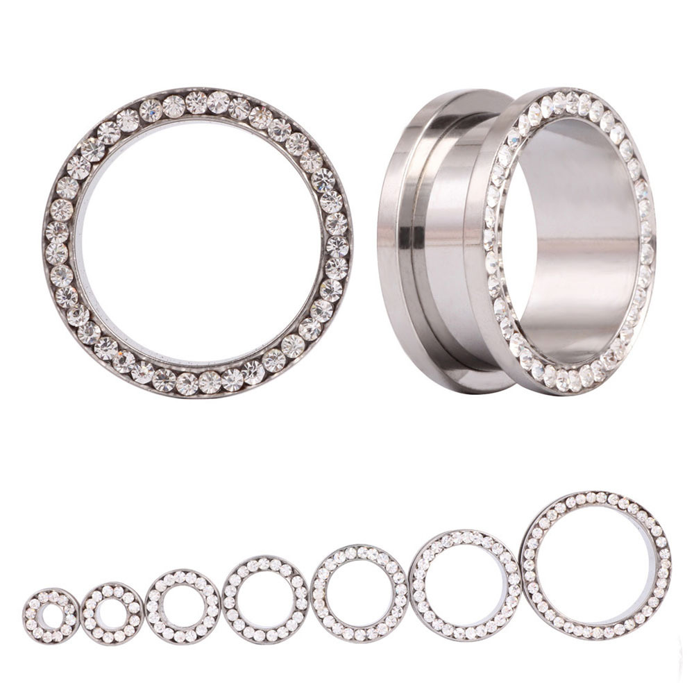 2 pcs/lot Crystal Ear Tunnel S - Body Jewelry Ear Gauges review and price