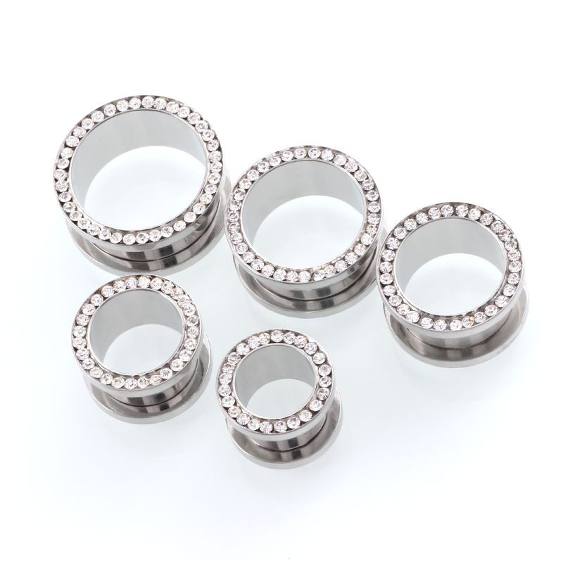 2 pcs/lot Crystal Ear Tunnel S - Body Jewelry Ear Gauges review and price