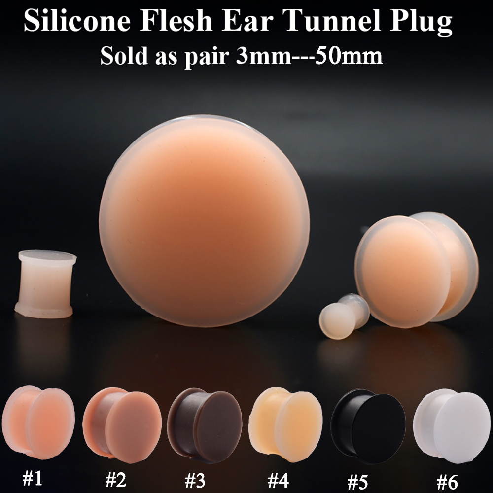 1 Pair Silicone Flexible Thick - Body Jewelry Ear Gauges review and price
