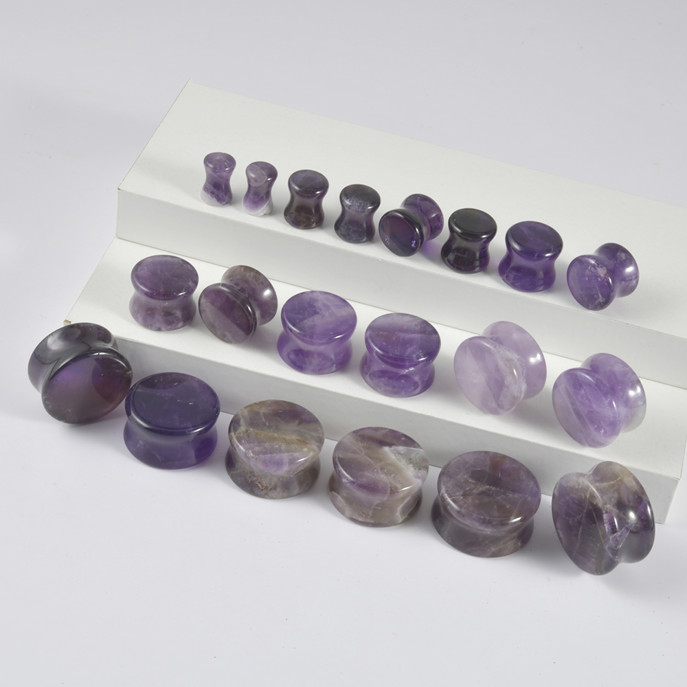 2PCS Natural Stone Double Flar - Body Jewelry Ear Gauges review and price