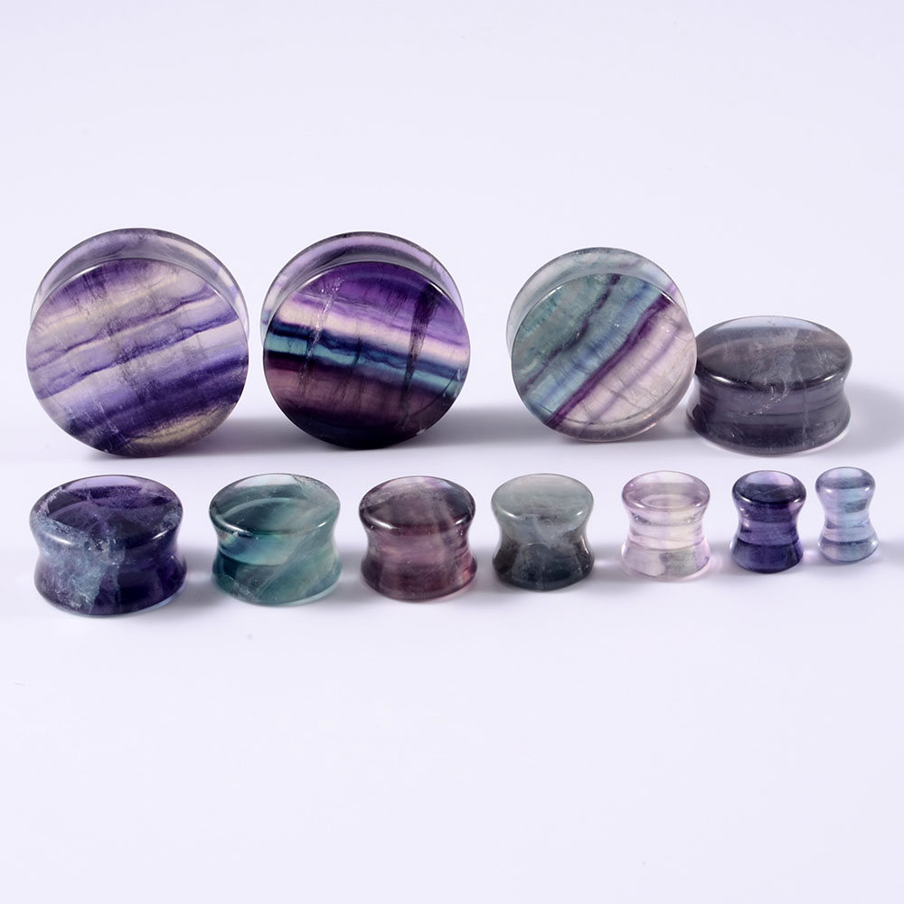 2PCS Natural Stone Double Flar - Body Jewelry Ear Gauges review and price