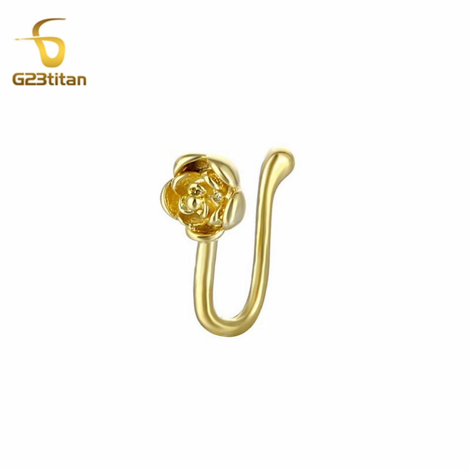 1pc Crystal Copper Rose Nose C - Body Jewelry Nose Ring review and price