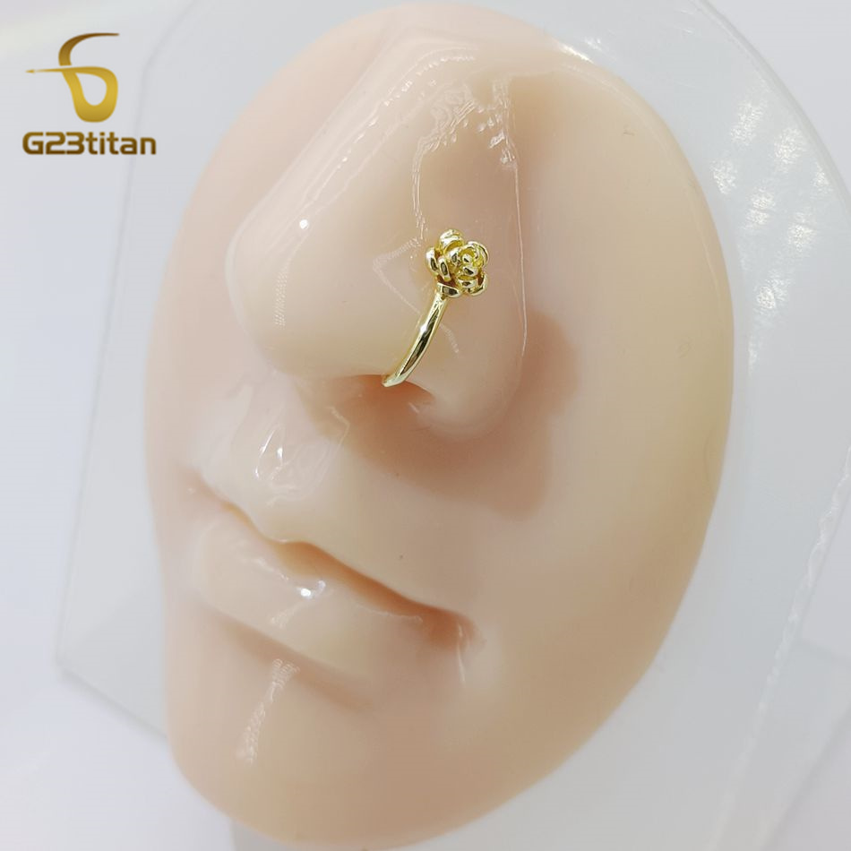 1pc Crystal Copper Rose Nose C - Body Jewelry Nose Ring review and price