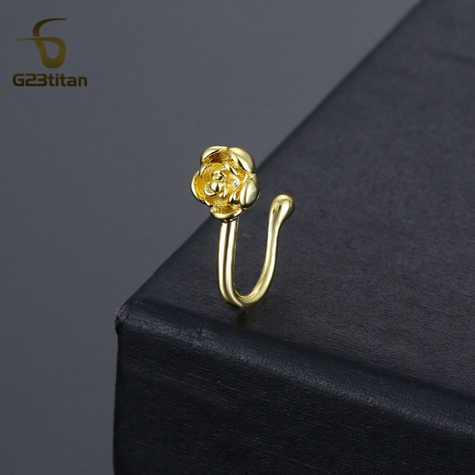 1pc Crystal Copper Rose Nose C - Body Jewelry Nose Ring review and price